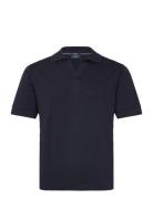 Ess Cot Silk Polo Designers Polos Short-sleeved Navy Hackett London