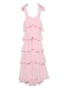 Vmfelicia Tiestrap Ruffle Maxi Dress Exp Dresses Party Dresses Pink Ve...