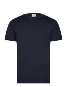 Organic Slub Yarn O-Neck Tee S/S Tops T-Kortærmet Skjorte Navy Lindber...
