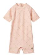 Swimsuit S/S Cas Badedragt Badetøj Pink Wheat