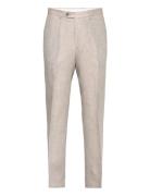 Del S Trousers Bottoms Trousers Linen Trousers Beige Oscar Jacobson