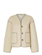 Slflinn Quilted Jacket Quiltet Jakke Cream Selected Femme