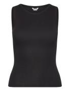 Core Rib Tank Top Tops T-shirts & Tops Sleeveless Black Organic Basics