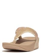 Lulu Crystal Embellished Toe-Post Sandals Klipklapper Sandaler Beige F...