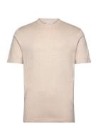 Eco Vero S/S O-Neck Tee Tops T-Kortærmet Skjorte Beige Lindbergh