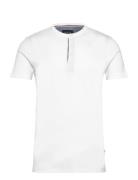Ribbed Granddad Tee S/S Tops T-Kortærmet Skjorte White Lindbergh