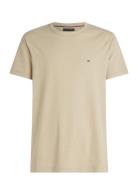 Cotton Linen Tee Tops T-Kortærmet Skjorte Cream Tommy Hilfiger