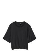 Vmaya Penny Ss Cropped Top Box Jrs Tops Blouses Short-sleeved Black Ve...