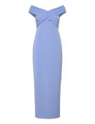 Crepe Off-The-Shoulder Gown Maxikjole Festkjole Blue Lauren Ralph Laur...