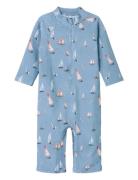 Nmmzilo 3/4 Uv Suit Swimwear Uv Clothing Uv Suits Blue Name It