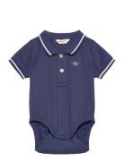 Contrast Tp Pique Body Bodies Short-sleeved Blue GANT