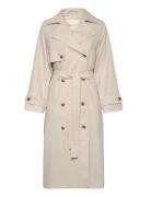 Linen Blend Trench Coat Trenchcoat Frakke Cream GANT