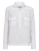 Mmenna Linen Pocket Blouse Tops Shirts Linen Shirts White MOS MOSH