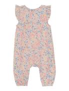 Suit Aop W. Lining Bodysuits Short-sleeved Blue Minymo
