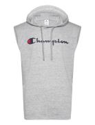 Hooded Tee Tops T-shirts Sleeveless Grey Champion