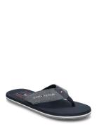 Chambray Beach Sandal Klipklapper Sandaler Black Tommy Hilfiger