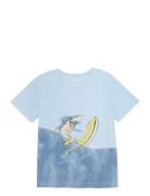 T-Shirt Ss Tops T-Kortærmet Skjorte Blue Minymo