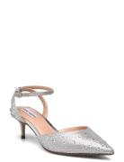 Kittie-R Heeled Sandals Shoes Sling Backs Heeled Slingbacks Silver Ste...