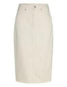 Hr Back Slit Skirt Neutrals Skirts Knee-length & Midi Skirts White Lev...