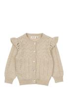 Cardigan Knit Pattern Tops Knitwear Cardigans Beige Petit Piao
