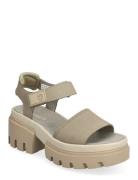 Everleigh Backstrap Sandal Light Taupe Nubuck Sandal Med Hæl Khaki Gre...