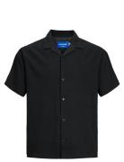 Jorluke Crinkle Shirt Ss Jnr Tops Shirts Short-sleeved Shirts Black Ja...