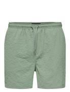 Onsted Life Solid Seersucker Swim Noos Badeshorts Green ONLY & SONS