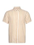 Sdfried Tops Shirts Short-sleeved Beige Solid