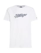 Hilfiger Summer Script Tee Tops T-Kortærmet Skjorte White Tommy Hilfig...