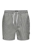 Osjted Stripe Seersucker Swim Acc Badeshorts Black ONLY & SONS