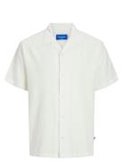 Jorluke Crinkle Shirt Ss Jnr Tops Shirts Short-sleeved Shirts White Ja...