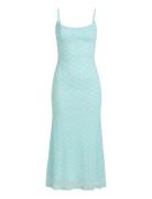 Adoni Mesh Midi Dress Knælang Kjole Blue Bardot