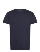 Thomas Knitted T-Shirt Tops T-Kortærmet Skjorte Navy Clean Cut Copenha...