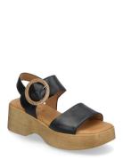 Platform Sandal Sko Med Kilehæl Black Gabor