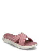 Womens Go Walk Flex Sandal Flade Sandaler Pink Skechers