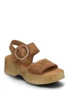 Platform Sandal Sko Med Kilehæl Beige Gabor