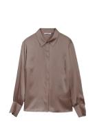 Long Sleeve Blouse, Pasia Tops Blouses Long-sleeved Brown Ivo Nikkolo