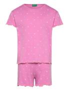 Pyjama(T-Shirt+Short Pyjamassæt Pink United Colors Of Benetton