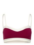 Mira Bicolor Vivid Burgundy White Swimwear Swimwear Bikinis Bikini Top...