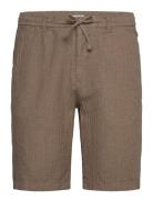 Linen Blend Herringb Short Bottoms Shorts Casual Brown Lindbergh
