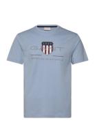 Reg Archive Shield Ss T-Shirt Tops T-Kortærmet Skjorte Blue GANT