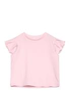 Short-Sleeved Cotton T-Shirt Tops T-Kortærmet Skjorte Pink Mango