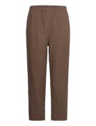 Relaxed Linen Joggers Bottoms Trousers Linen Trousers Brown Weekday