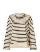 Slfelise Ls O-Neck Wide Striped Sweat Tops Sweatshirts & Hoodies Sweat...