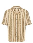 Onsdani Crochet Ss Shirt Fw Tops Shirts Short-sleeved Beige ONLY & SON...