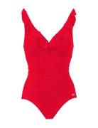 Swimsuit Badedragt Badetøj Red Damella Of Sweden