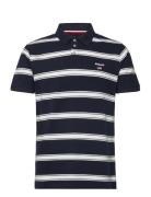 Milo Striped Pique Designers Polos Short-sleeved Navy Sebago