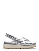 Tuscan Cross D Shoes Summer Shoes Platform Sandals Silver Clarks