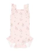 Baby Print Rib Romper Bodies Sleeveless Bodies Pink Gugguu