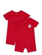 Rm-Romper + Attachment Bodysuits Short-sleeved Red Converse